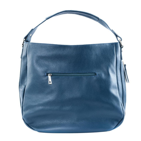 Sac à main tendance femme en cuir pur italien cuir de vachette porté épaule bleu canard