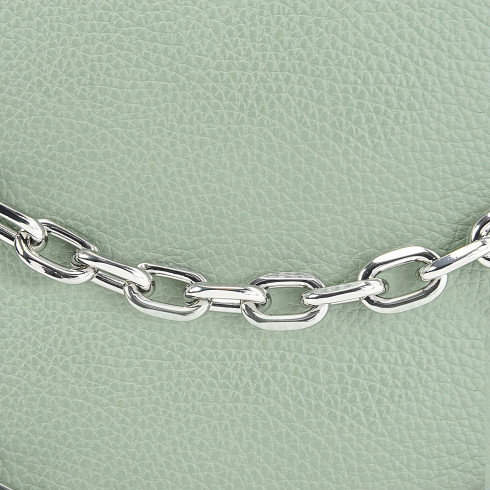 Sac baguette femme tendance en cuir porté épaule avec bandoulière amovible vert d’eau
