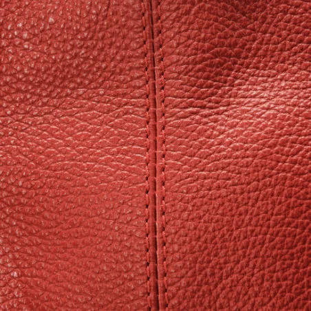 Sac à main femme tendance en cuir grainé italien porté main rouge clair
