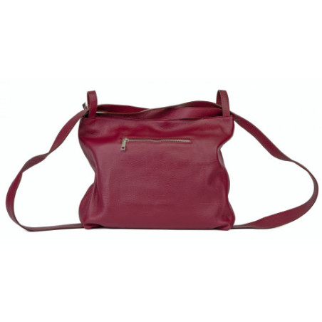Sac à main sac à dos tendance femme en cuir italien pur cuir de vachette porté dos rouge bordeaux