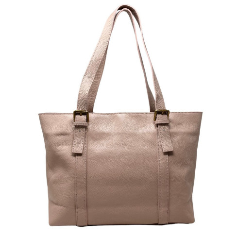 Sac très tendance femme en cuir italien pur cuir de vachette porté épaule rose nude sac cabas