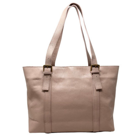 Sac très tendance femme en cuir italien pur cuir de vachette porté épaule rose nude sac cabas