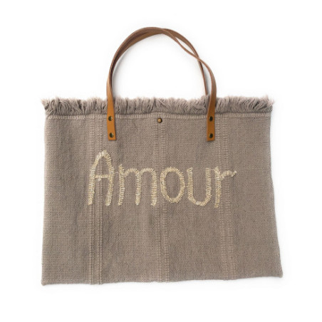sac de plage femme mode en tissu beige avec motif