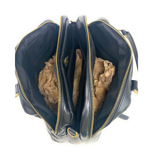 Sac femme tendance en cuir porté épaule avec bandoulière amovible noir