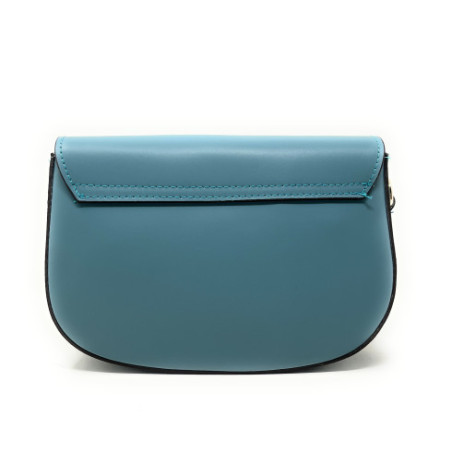 Sac trotteur mode femme en cuir porté épaule avec bandoulière amovible bleu canard sac tendance