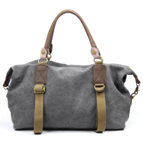 Sac à main en toile et cuir porté main épaule et bandoulière noir sac week-end tendance