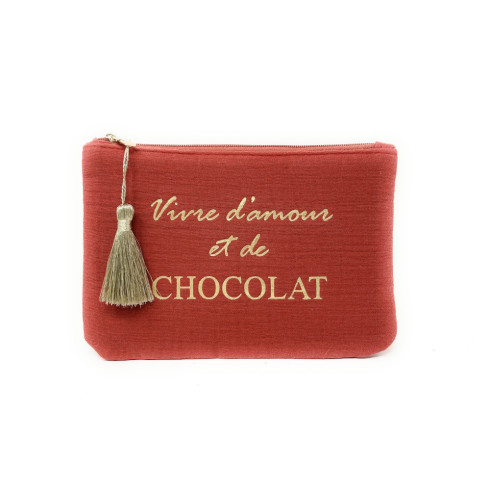 Trousse pochette en gaze de coton COCOON Vivre d'amour