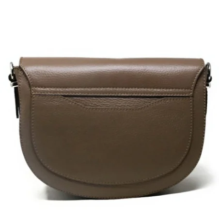 Sac très tendance femme en cuir italien pur cuir de vachette porté bandoulière taupe foncé sac trotteur