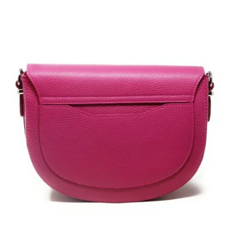 Sac bandoulière tendance femme en cuir porté épaule et bandoulière rose fuchsia sac trotteur mode