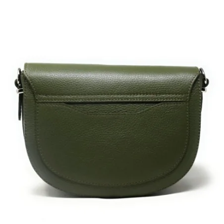 Sac très tendance femme en cuir italien pur cuir de vachette porté bandoulière kaki foncé sac trotteur