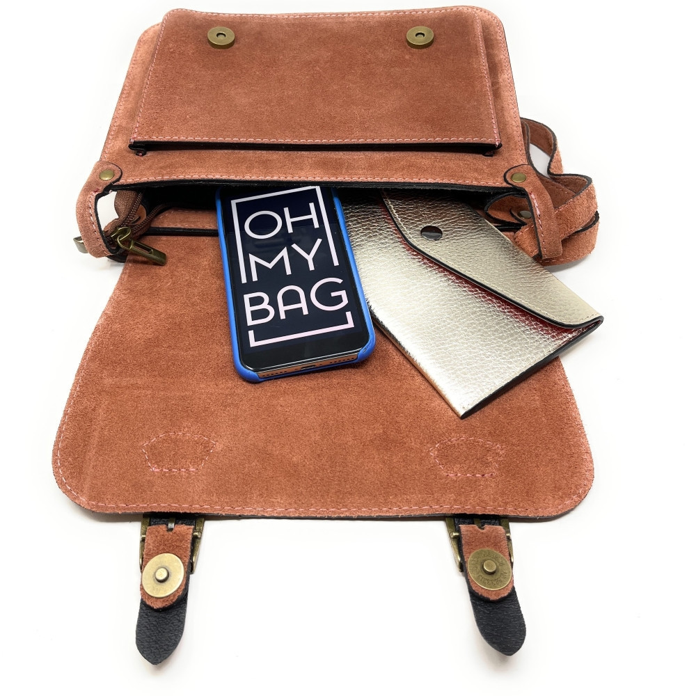 Sac Femme | Sac bandouli?�re cartable en cuir nubuck KENT