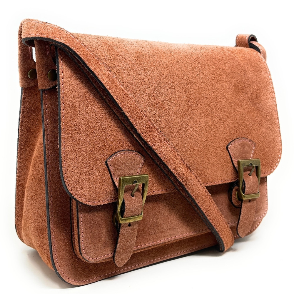 Sac bandouli?�re cartable en cuir nubuck KENT