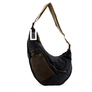 Sac besace holster homme en toile porté poitrine dos ou côté noir sac très tendance