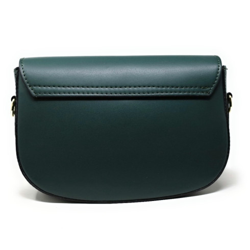 Sac bandoulière femme tendance en cuir porté de travers avec bandoulière amovible vert sapin