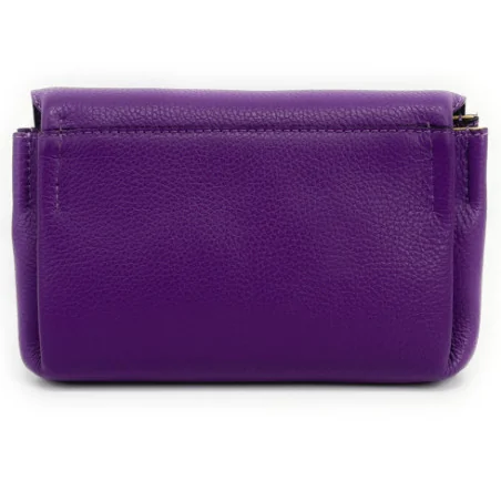 Mini sac bandoulière tendance femme en cuir porté épaule avec bandoulière amovible violet sac trotteur