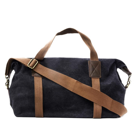 Sac week-end en toile et cuir brut HAO