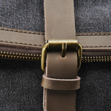 Sac femme mode en toile et cuir porté dos et main noir sac à dos très tendance