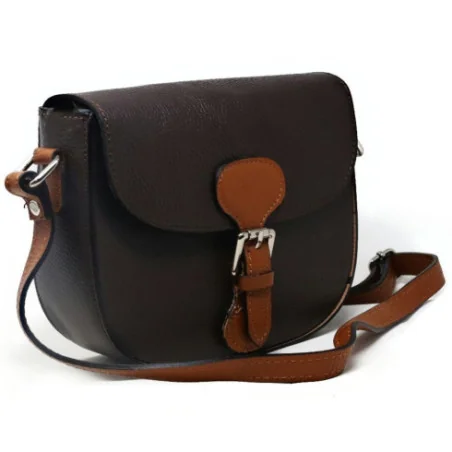 Sac bandoulière mode femme en cuir porté épaule avec bandoulière réglable chocolat sac trotteur tendance