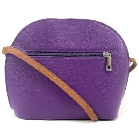 Sac femme mode en cuir italien grainé porté bandoulière violet sac trotteur très tendance