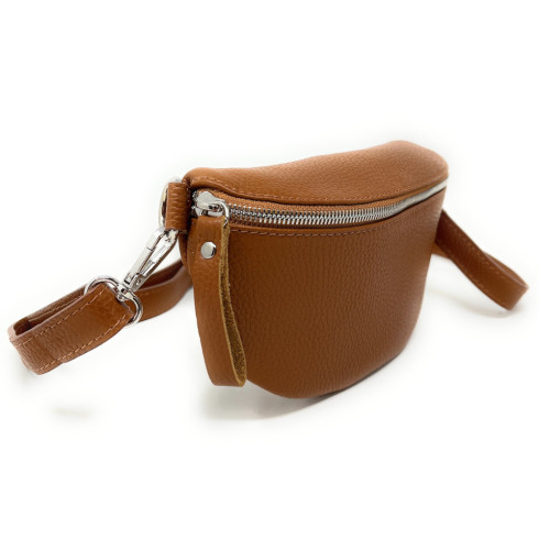 Sac banane mode femme en cuir italien pur cuir de vachette porté à la taille camel sac tendance