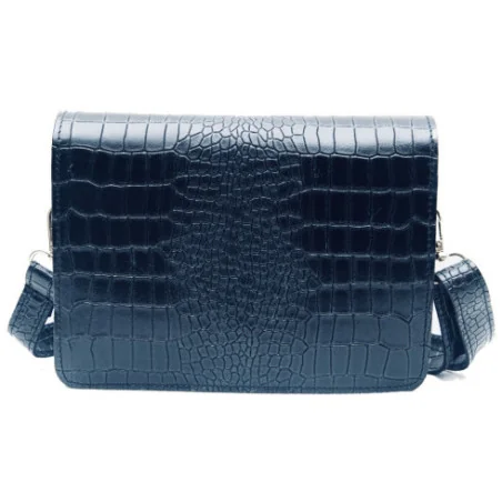 Sac bandoulière mode femme en cuir porté bandoulière ou épaule bleu marine mini sac