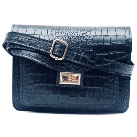 Mini sac femme tendance en cuir italien pur cuir de vachette porté épaule bleu marine sac bandoulière