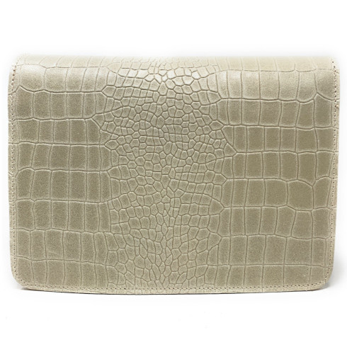 Sac très tendance femme en cuir à motif porté épaule avec bandoulière amovible taupe clair