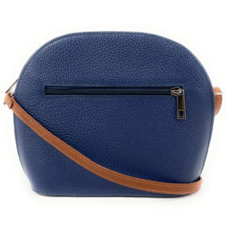 Sac mode femme en cuir italien grainé porté bandoulière bleu moyen sac trotteur tendance