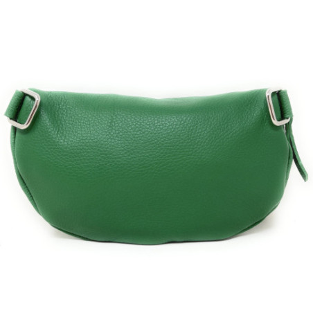 Sac très tendance femme en cuir porté épaule avec bandoulière amovible vert anglais sac banane