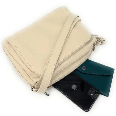 Sac femme trotteur en cuir porté épaule avec bandoulière amovible beige sac bandoulière tendance