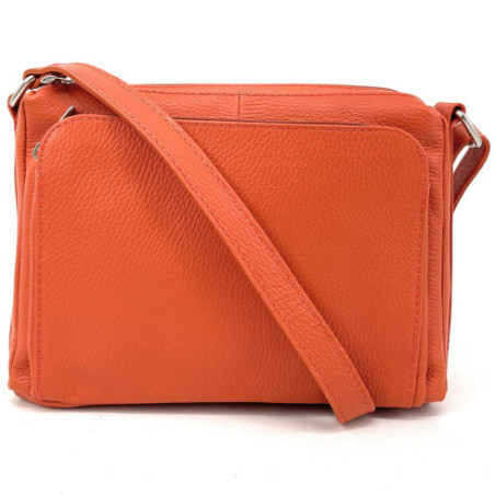 Sac femme trotteur en cuir porté épaule avec bandoulière amovible orange sac bandoulière tendance