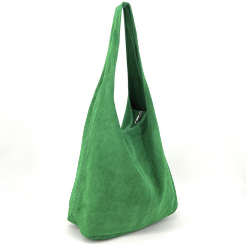 Sac à main tendance femme en cuir nubuck porté épaule vert intense sac hobo