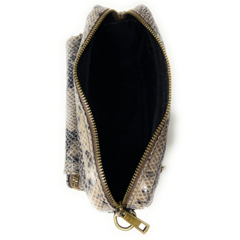 Sac bandoulière femme tendance en cuir italien pur cuir de vachette porté épaule taupe clair