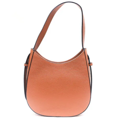 Sac hobo femme tendance en cuir grainé italien porté épaule camel