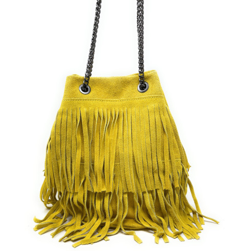 Sac Femme Sac main frange en cuir nubuck TADI