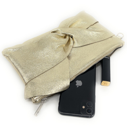 Sac femme en cuir porté bandoulière or pâle sac pochette très tendance