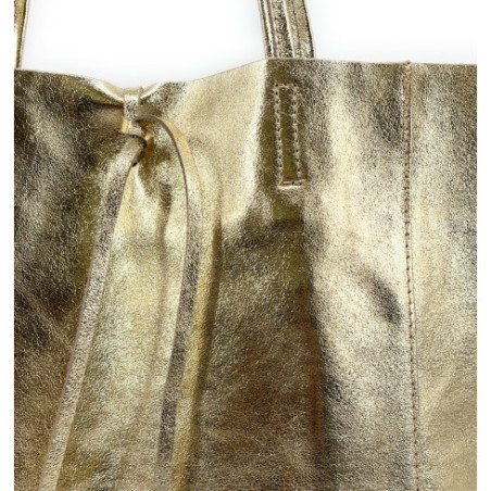 Sac à main femme très tendance en cuir italien pur cuir de vachette porté main or sac cabas