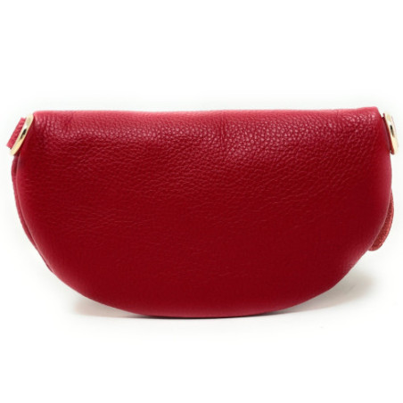 Sac banane tendance femme en cuir porté de travers avec bandoulière réglable rouge