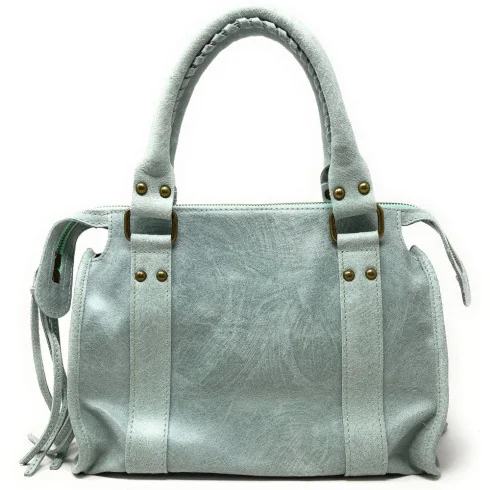 Sac mode femme en cuir italien pur cuir de vachette porté épaule et de travers vert d’eau sac tendance