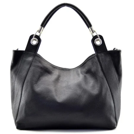 Sac à main femme en cuir grainé porté épaule et bandoulière noir sac tendance