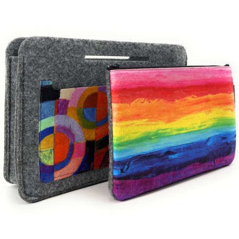Pochette insert sac femme feutre écologique haut de gamme gris trieur feutrine fabriqué en Italie