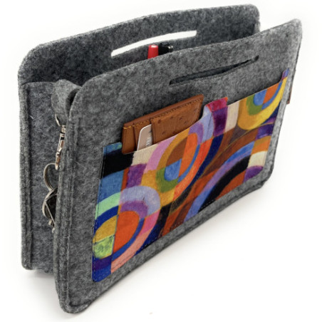 Organiseur grands cabas femme en feutrine écologique haut de gamme gris trieur de sac