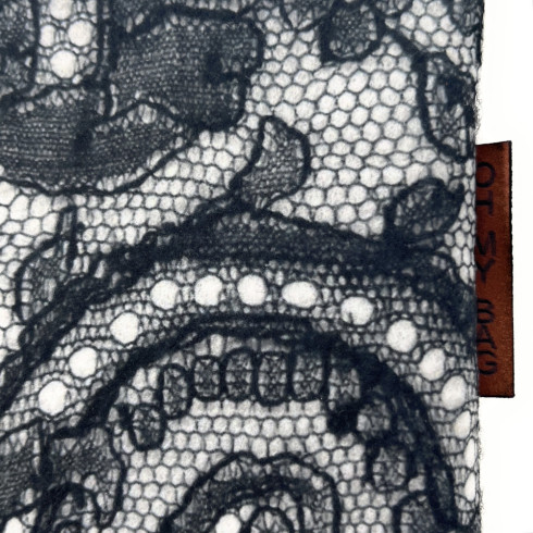 Trousse femme en feutrine écolo fabriqué en Italie gris imprimé