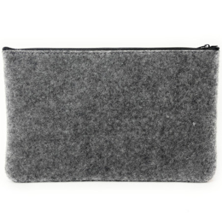 Trousse en feutrine de polyester écologique gris imprimé femme fabriqué en Italie