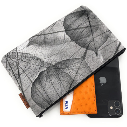 Trousse écologique en feutrine de polyester grise pour femme fabriqué en Italie