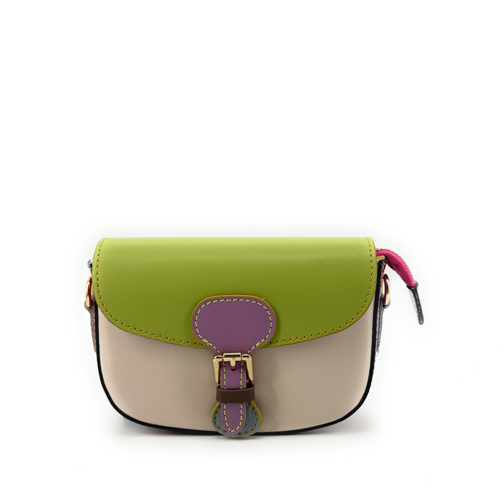 Mini Sac En Cuir Véritable Modarno - Fermoir Abeille, Chaîne Amovible - 19x16x6 Cm