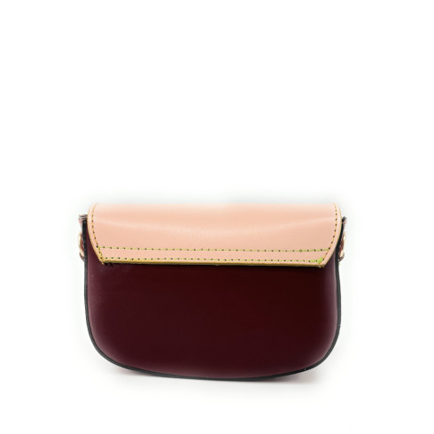 Mini-sac à main en cuir original pur de vachette femme avec bandoulière multicolore fabriqué en Italie