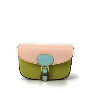 Mini-sac en cuir italien lisse pur de vachette pour femme avec bandoulière amovible Made in Italy
