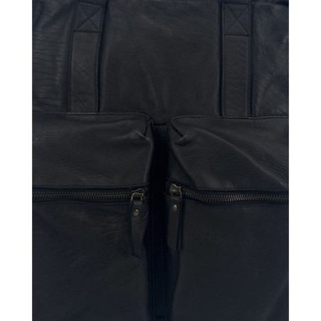 Sacoche porte-document en cuir vintage noir homme fabriqué en Italie