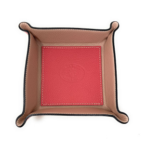 Vide poche tendance en cuir grainé italien vieux rose bois de rose accessoire mode